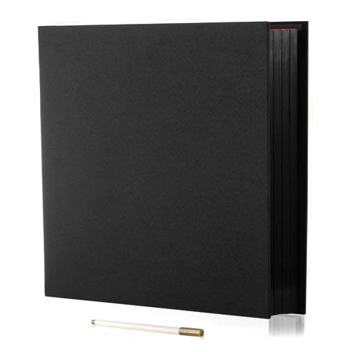 HoneyTolly Large Photo Album Self Adhesive for 4x6 8x10 Magnetic Scrapbook Album DIY 60 Black Sticky Pages Linen Cover Photo Album(Black)