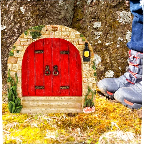 HHHJ Fairy Doors for Trees Outdoor, Miniature Fairy Garden Accessories Outdoor Decor Kit Tree Stump Decor, Fairy Garden Accessories for Outdoor, Miniature Elf Door for Tree Decor Fairy House Decoration 1PC
