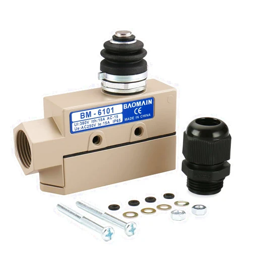 Baomain Plunger Limit Switch TZ-6101 (BM-6101) 15A/250VAC for Push & Pull Door/Roll-up Door
