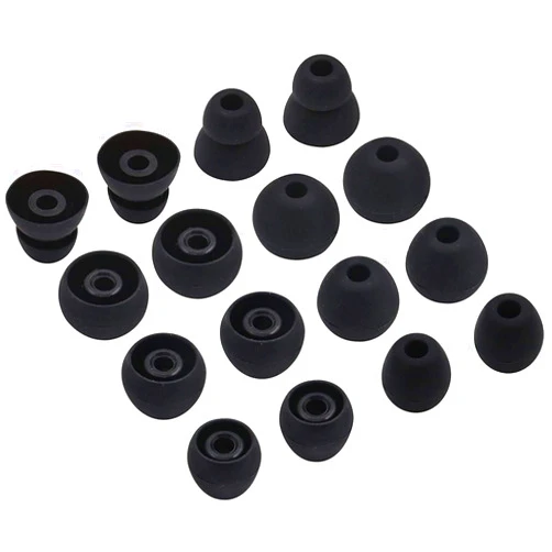 BLUEWALL Ear Tips Eartips Earbuds Gel Cushion Replacement for Beats Flex Wireless Headphones, Small/Medium/Large/Double Flange Size Soft Silicon Earbud Tips for Beats Flex, 8 Pairs Black