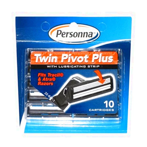 Personna 30 Personna Twin Pivot Plus Cartridges with Lubricating Strip for Atra & Trac II Razors - 3 Packs of 10 Blades