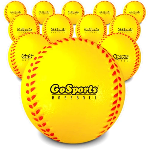 GoSports Foam Training Baseball 12 Pack - Regulation Size Foam Baseballs for Soft & Safe Throwing, Catching and Batting Practice