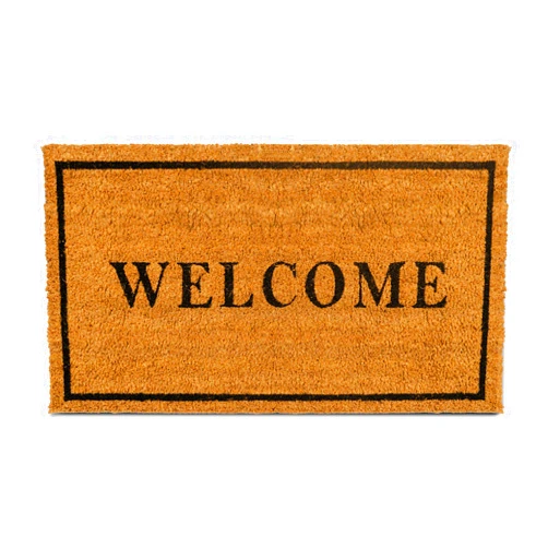 PLUS Haven Coco Coir Door Mat with Heavy Duty Backing, Welcome Doormat, 17.5”x30” Size, Easy to Clean Entry Mat, Beautiful Color and Sizing for Outdoor and Indoor uses, Home Décor