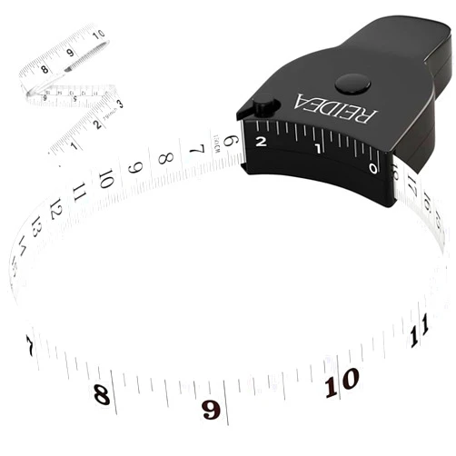 REIDEA Body Measure Tape 60in (150cm), Lock Pin and Push-Button Retract, Ergnomic and Portable Design, Incl. Bonus Kit (1x 79in Clothing Measure Tape, 1 x 60in Mini Retractable Tape Measure), Black