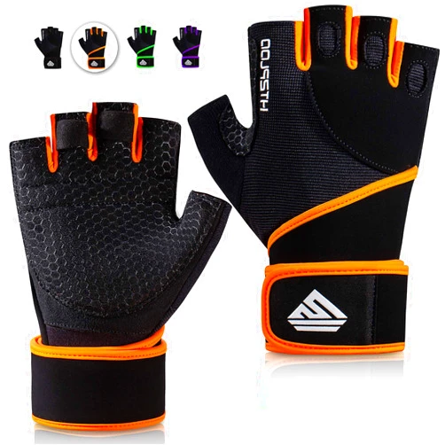 HTZPLOO Workout Gloves Gym Gloves Weight Lifting Gloves for Men Women with Full Palm Pad,Strong Wrist Wraps Support,Enhanced Grip,for Fitness,Training,Weightlifting,Exercise