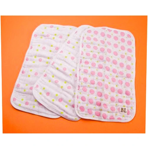 Bambino Land Muslin Burp Cloths, Pink Dots, 3 Pack