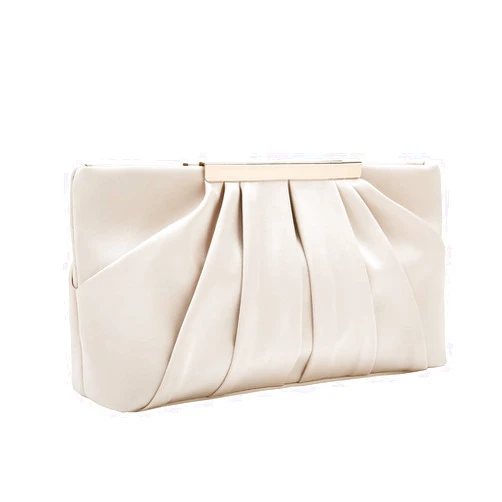 CHARMING TAILOR Clutch Evening Bag Elegant Pleated Satin Formal Handbag Simple Classy Purse for Women