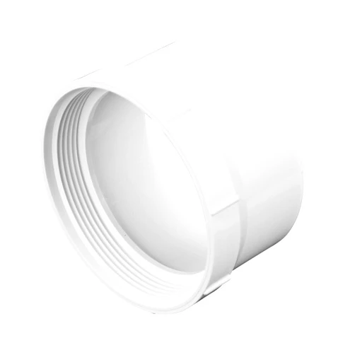 NDS 4P11 PVC S&D Female Cleanout Adapter, 4-Inch, Hub X FPT Connection, for use with 4-Inch Sewer and Drain Pipe and 4-Inch MPT Cleanout Plug, White