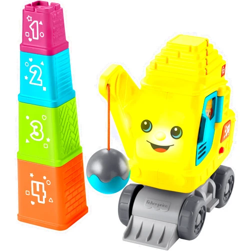 Fisher-Price Baby & Toddler Learning Toy Count & Stack Crane with Blocks, Lights, Music & Sounds for Infants Ages 9+ Months