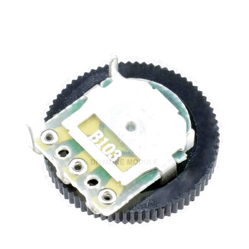 VICLEOTECH 10Pcs/Lot B103 10K Ohm 3 Pins Dial Wheel Potentiometer Audio Stereo Volume Gear Switch Control for Radio Mp3 Mp4 Player