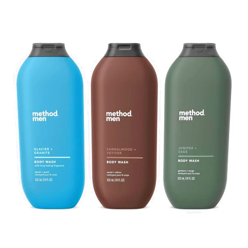 Method Men Body Wash Variety Pack - 3 Scents - Glacier + Granite, Sandalwood + Vetiver, Juniper + Sage - 18 fl oz Each