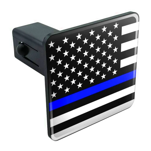 GRAPHICS & MORE Thin Blue Line American Flag Tow Trailer Hitch Cover Plug Insert 1 1/4 inch (1.25