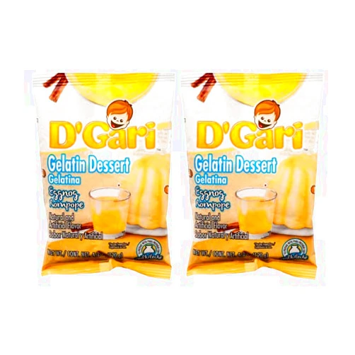 D'Gari Gelatinas | Gelatins (Rompope | Eggnog, 2 Pack)