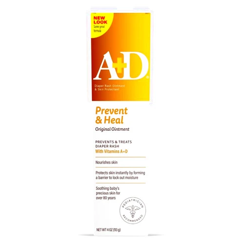 A+D Original Diaper Rash Ointment Prevents & Treats Diaper Rash, Moisturizing Skin Protectant with Vitamins A & D, Healing Skin Ointment for Dry and Cracked Skin 4oz