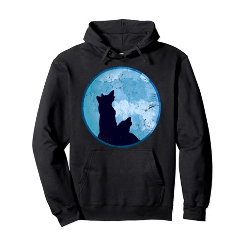 Wolf Predator Animal Gifts Howling Wolves Pack Predator Forest Animal Moonlight Wolf Pullover Hoodie