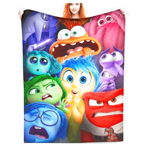 Generic Inside Blankets Out Kids Boys Throws Blanket Soft Lightweight Plush Cozy Cartoon All Seasons Blanket Movie Gifts for Bed Sofa Emotion 40