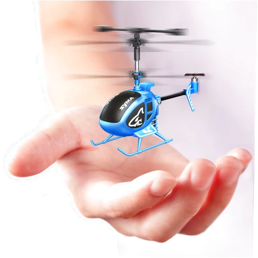 SYMA Remote Control Helicopter, 3.5 Channel RC Helicopters for Kids and Adults, Micro Indoor Aircraft with Gyro, Altitude Hold, One Key Start and Rechargeable Battery, Blue
