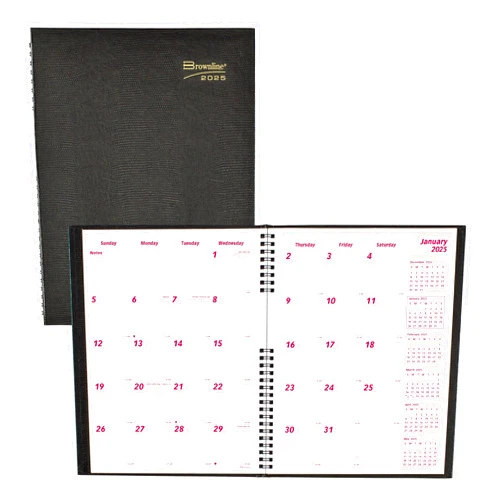 Brownline® 2025 CoilPro™ Monthly Planner, 14 Months, December 2024 to January 2026, Twin-Wire Binding, 11