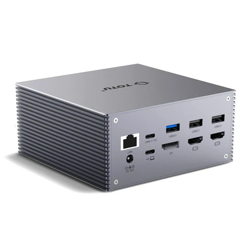 TOTU USB-C 4K@30Hz Triple Display Docking Station with Charging Support for MacBook Pro & Windows USB 3.1 Gen2 Type C Systems (2 HDMI,DP,7 USB Ports, 60W USB PD), MacOS only Support Mirror Mode