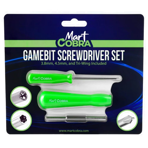 Mart Cobra Gamebit Screwdriver 3.8mm 4.5mm & Tri-Wing Screwdriver Gameboy Screwdriver Set Compatible Super Nintendo 64 SNES NES Tools N64 Gamecube Sega Genesis Game Cartridge Security Bit Screw Driver