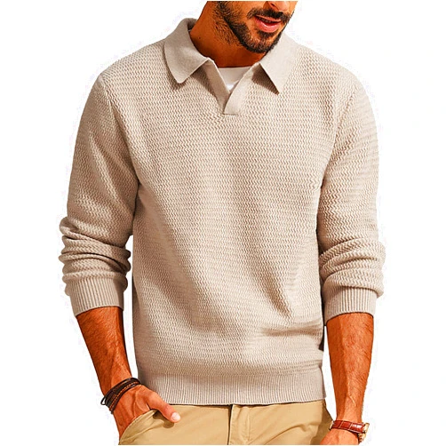PJ PAUL JONES Men's Sweater V Neck Pullover Sweater Long Sleeve Cable Knit Textured Sweater