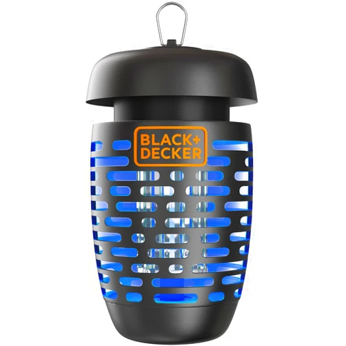 BLACK+DECKER Bug Zapper Electric Lantern with Insect Tray, Cleaning Brush, Light Bulb & Waterproof Design for Indoor & Outdoor Flies, Gnats & Mosquitoes Up to 625 Square Feet