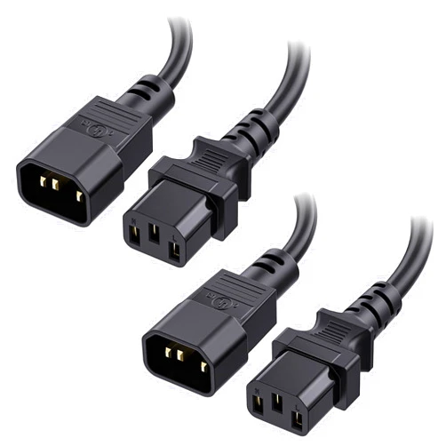 Cable Matters 2-Pack Computer to PDU Power Extension Cord, Power Extension Cable 6 ft (IEC C14 to IEC C13 PDU Power Cord)