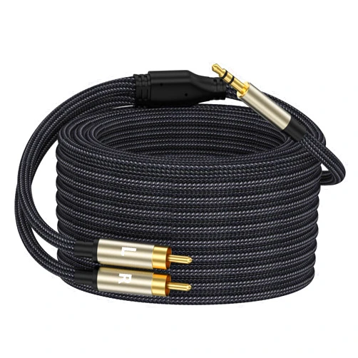 ZTOXLR 3.5mm to RCA Cable, 20FT RCA Male to Aux Audio Adapter HiFi Sound Headphone Jack Adapter Metal Shell RCA Y Splitter RCA Auxiliary Cord 1/8 to RCA Connector for Phone Speaker MP3 Tablet HDTV