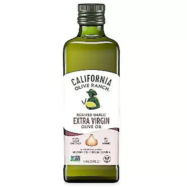 California Olive Ranch Garlic Infused Extra Virgin Olive Oil Blend - High Heat Cooking & Grilling Cold Pressed EVOO - Roasted Garlic Flavor - 750mL Roasted Garlic 25.36 Fl Oz (Pack of 1)