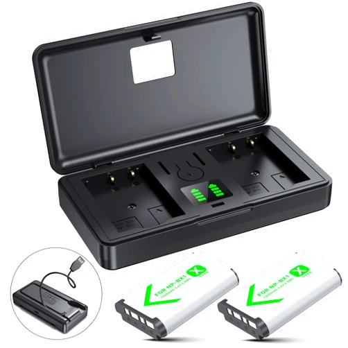 SEVKUMZ NP-BX1 Battery (2-Pack) and 2-Channel USB Charger Set,Camera Battery Charger for Sony NP-BX1 and Sony ZV-1,DSC-RX100M II,DSC-RX100 III,DSC-RX100 IV,DSC-RX100 V/VII,DSC-RX100,DSC-RX100 II