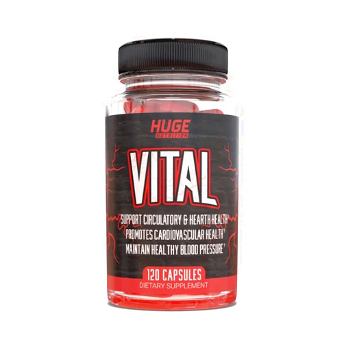 Huge Supplements Vital - Superior Blood Pressure Supplement Supports Healthy Cardiovascular System, Blood Circulation & Blood Pressure (120 Capsules)