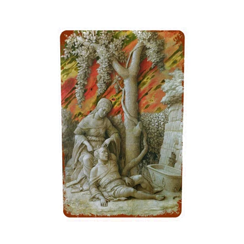 Generic Andrea Mantegna artwork-Samson and Delilah Retro Metal Tin Sign Poster for Gym hotel Man Cave Public Places kitchen and room etc Funny home Wall Decor (12x16inch)