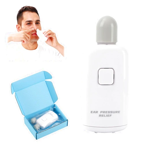 JorWystia Ear Pressure Relief Device, Eustachian Tube Unclogger for Flying, Diving, 3 Replacement Heads, Unblock Eustachian Tube, Balancing Ear Pressure to Relief Tinnitus and Earache