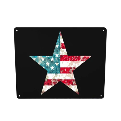 Generic Vintage U.S. Flag Star Funny Vintage Metal Tin Sign Poster Plaque Wall Art for Home Kitchen Garage Bar Decor
