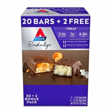 American Standart Atkins Endulge Treat Variety Pack (20 + 2 Bonus Bars)