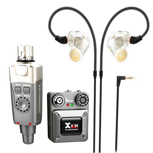 Xvive U4 Wireless in-Ear Monitor System Bundle T9 Dual Balanced-Armature Drivers in-EarMonitor Earphone