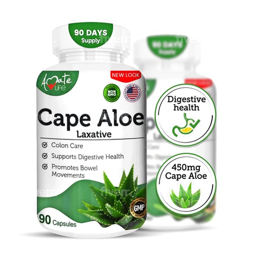 Amate Life Cape Aloe Natural Laxative Supplement- Constipation Relief- Regulate Bowel - All-Natural Herbal Detox- Weight Management Supplement- Digestion Help Dietary Supplement- 90 Caps- Non-GMO
