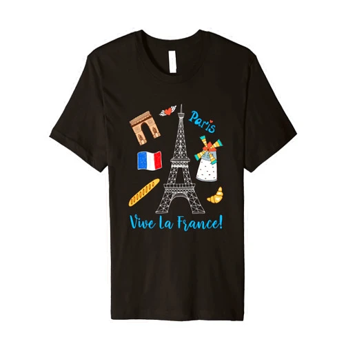 Französische Geschenke & Andenken Paris Skyline Paris Souvenir Eiffel Tower France Vive La France Premium T-Shirt