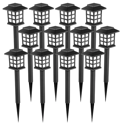 GIGALUMI Solar Outdoor Lights,12 Pack LED Solar Lights Outdoor Waterproof, Solar Walkway Lights Maintain 10 Hours of Lighting for Your Garden, Landscape, Path, Yard, Patio, Driveway