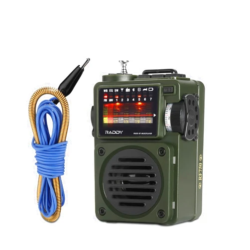 Radioddity Raddy RF750 Portable Shortwave Radio AM/FM/SW/WB Receiver with NOAA Alerts - Pocket Retro Mini Radio Rechargeable, w/ 9.85 Ft Wire Antenna