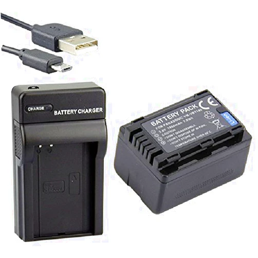 Sunny Room Micro USB Charger + Battery For Panasonic HC-VX981 HC-VX981K 4K Ultra HD Camcorder