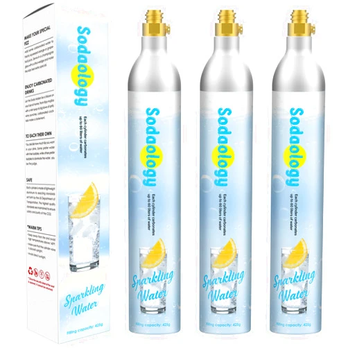 Blue Flag Sodaology 60L Co2 Carbonator Compatible with Sodastream Appliances,14.5oz, Set of 3