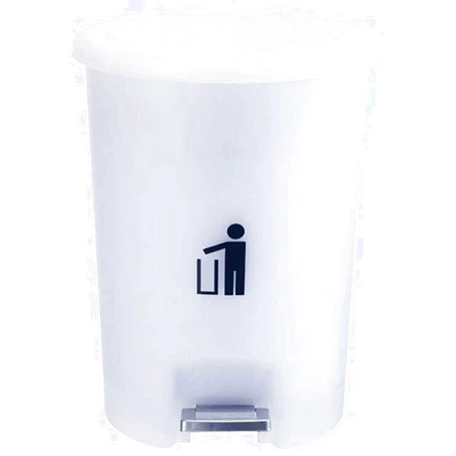 LJINK Wastebaskets Trash Can Round Waste Bin Trash Can Trash bin with lid Garbage Bucket Plastic Rubbishbin Pedal Type Garbage Can Home Living Room Office Bedroom Kitchen Bathroom Trash Can