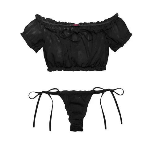 Avidlove Bra and Panty Set Ruffle Lingerie Set Mesh Babydoll Chemise