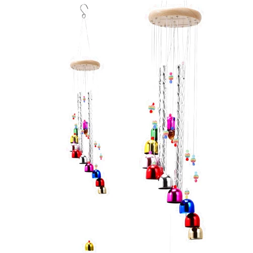 BWINKA Pleasant Colorful Wind Chimes with 4 Aluminum Tubes 11 Bells with Soothing Sound for Patio Porch Backyard Decoration/Meditation/Yoga…