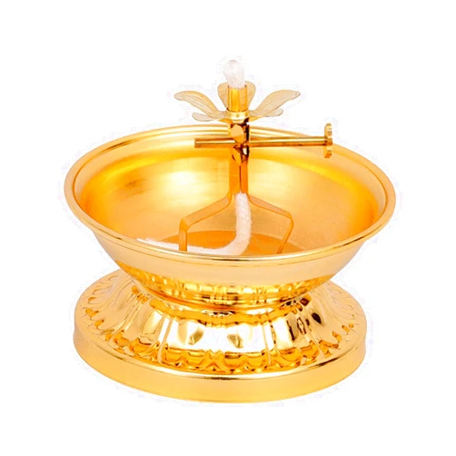 Kuntesetty Ghee Lamp Holder for Tea Light, Candle Stand for Altar Use, Butter Lamp Base for Home Decor, Style B
