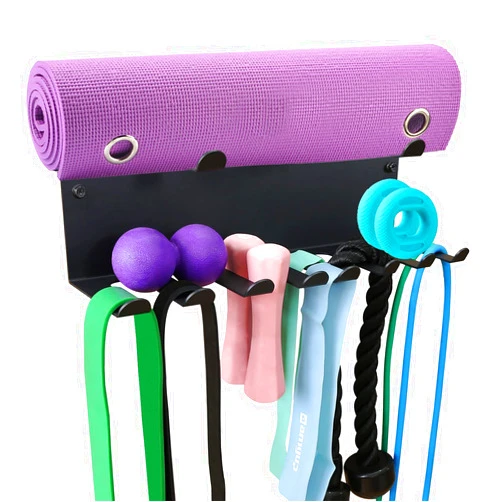 Tamisom 2 Tier Multi-Purpose Storage Rack Resistance Bands Rack Gym Storage Rack Fitness Bands Rack Heavy Duty Rack for Resistance Bands, Straps, Jump Ropes, Foam Rollers, Chains, Weight Belts, Tools
