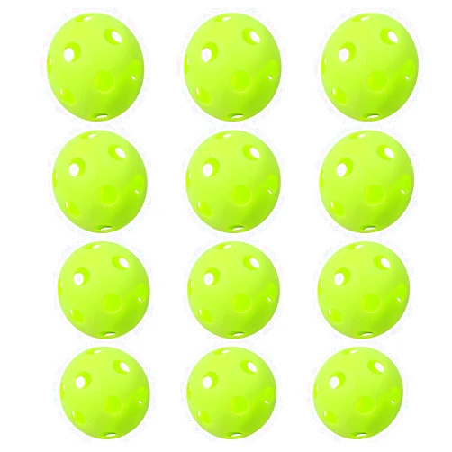 GSE Games & Sports Expert GSE 12-Pack Plastic Practice Baseballs, Training Baseballs for All Skill Levels. Limited Flight Hollow Airflow Softballs for Indoor/Outdoor Pitching, Batting, Throwing, and Catching Practice（12-Pack）