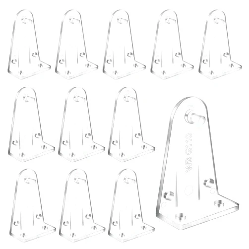 Sankoly 12 Pieces Blind Hold Down Brackets 2 Inch Clear Plastic Blinds Hooks Bottom Rail Hold Clips Replacement for Horizontal Blinds
