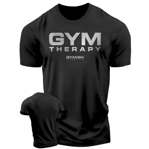 Gymish Lifestyle Gym Therapy Workout Shirts for Men, Lifting T-Shirt for Gym Workout